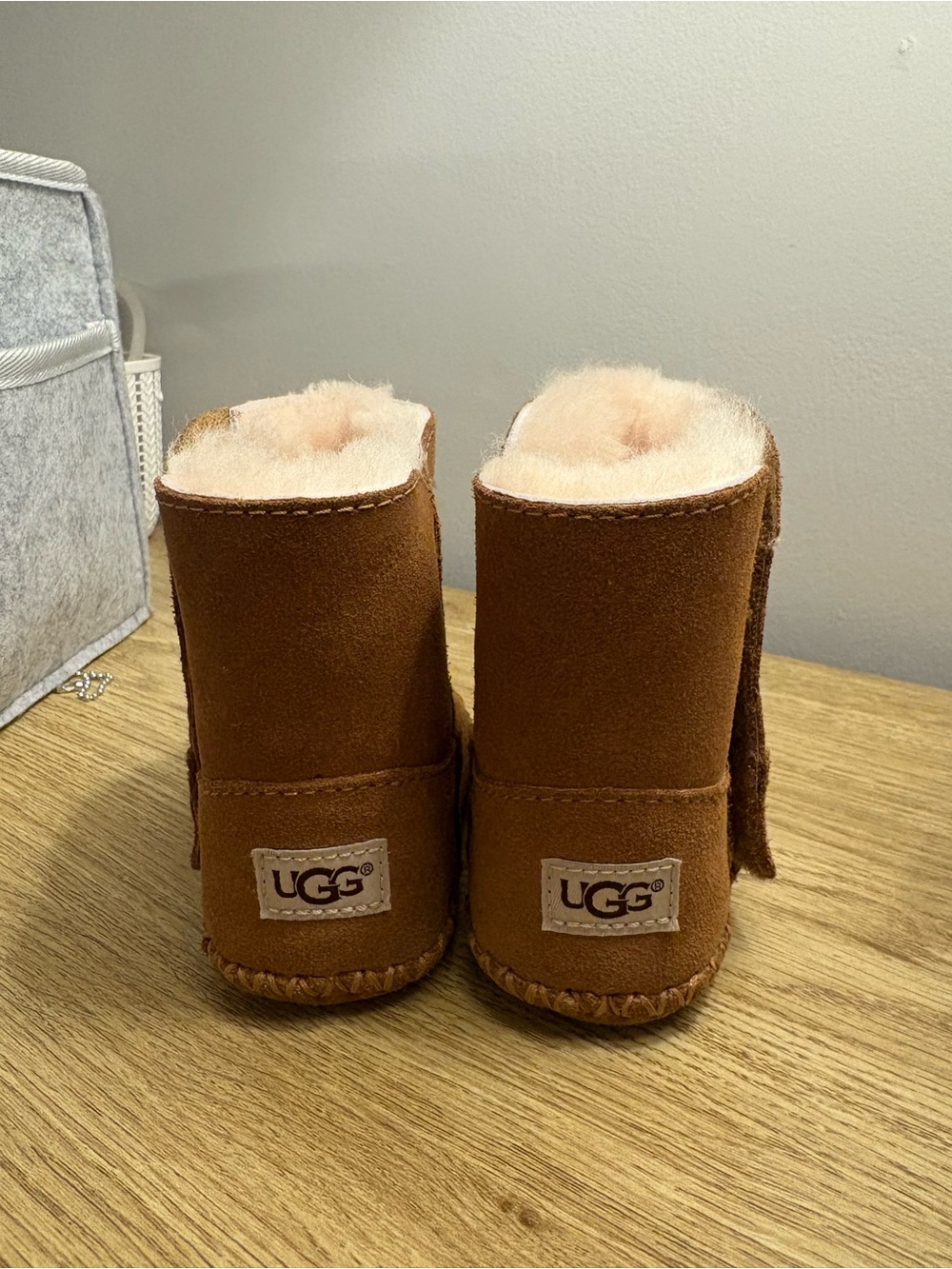 UGG Chestnut Brown Sheepskin Infant Slippers
